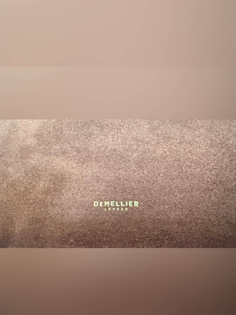 DeMellier Brown Suede Logo Dust Bag with Gold Print - Picture 3 of 4